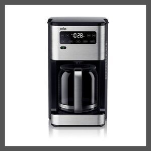 Braun -  112 oz Drip Coffee Maker Black PureFlavor 14 Black/Silver